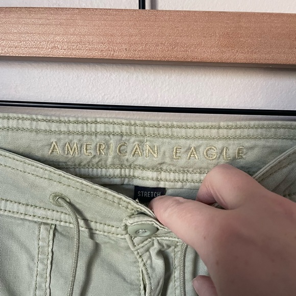 American Eagle Light Green Baggy Wide Leg Lyocell Pants Size 8 - Picture 6 of 12